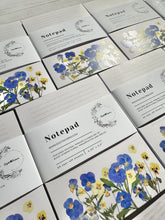 Load image into Gallery viewer, Pansy Viola Floral Notepad
