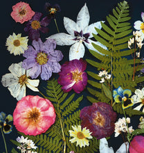 Load image into Gallery viewer, Pressed flower large botanical print - 20&quot; x 30&quot; Fern &amp; Rose Noir Symphony
