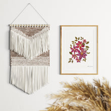Load image into Gallery viewer, Botanical print, Pressed flowers herbarium specimen dried flower art, pressed botanical art 8.5&quot; x 11&quot; UNFRAMED PRINT Pink Clematis
