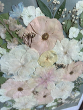 Load image into Gallery viewer, 18"x24" Rectangular Frame Custom Floral Preservation - Matted Blue/Grey Background