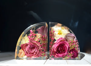 Custom Flower Preservation, Wedding Flower Art home Decor Functional resin and glass pieces