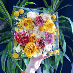 Custom Floral Resin Slabs - Bridal Bouquets, Memorial Flowers, dried flower preservation