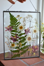 Load image into Gallery viewer, 8"x10" Metal Frame Custom Floral Preservation, Framed Pressed Flowers