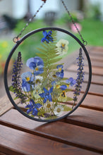 Load image into Gallery viewer, 10" Round Metal Frame, Custom Floral Preservation, Framed Pressed Flowers