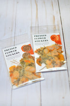 Load image into Gallery viewer, Pressed Flower Sticker Set - 40 Waterproof Vinyl Stickers ORANGE