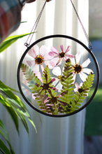 Load image into Gallery viewer, 10" Round Metal Frame, Custom Floral Preservation, Framed Pressed Flowers