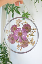 Load image into Gallery viewer, 10" Round Metal Frame, Custom Floral Preservation, Framed Pressed Flowers