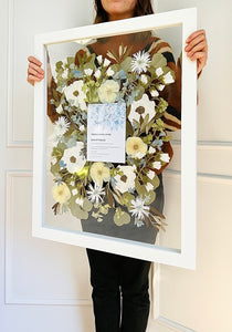 White 18"x24" Rectangular Frame Custom Floral Preservation
