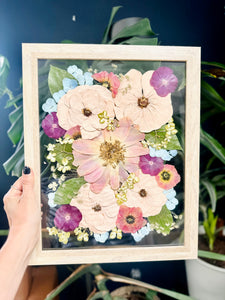 Light Oak 11"x14" Rectangular Frame Custom Floral Preservation