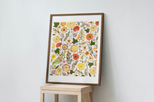 Load image into Gallery viewer, Pressed flower large botanical print - 16" x 20"  Nature's Mosaic - Golden Meadow