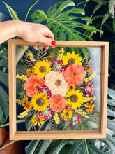 Load image into Gallery viewer, 12”x12" Square Frame Natural Oak Custom Floral Preservation