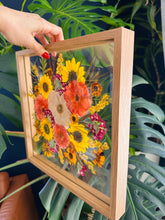 Load image into Gallery viewer, 12”x12" Square Frame Natural Oak Custom Floral Preservation
