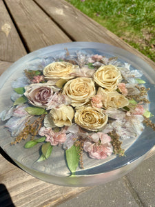 Custom Floral Resin Slabs - Bridal Bouquets, Memorial Flowers, dried flower preservation