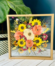 Load image into Gallery viewer, 12”x12" Square Frame Natural Oak Custom Floral Preservation