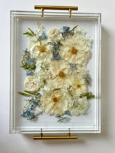 Load image into Gallery viewer, Custom Floral Charcuterie Board / Coffee Table Tray with Preserved Flowers