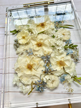 Load image into Gallery viewer, Custom Floral Charcuterie Board / Coffee Table Tray with Preserved Flowers
