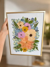 Load image into Gallery viewer, Golden 11"x14" Rectangular Frame Custom Floral Preservation