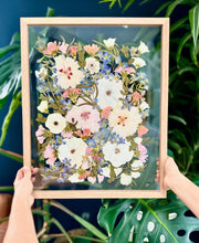 Load image into Gallery viewer, Light Walnut 16&quot;x20&quot; Rectangular Frame Custom Floral Preservation