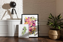 Load image into Gallery viewer, Pressed flower large botanical print - 16&quot; x 20&quot;  Nature&#39;s Mosaic - June Roses