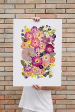 Load image into Gallery viewer, Pressed flower large botanical print - 16&quot; x 20&quot;  Nature&#39;s Mosaic - June Roses