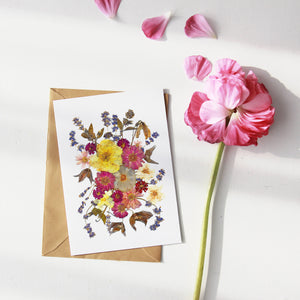 Lavander Anemone - Pressed flower collection card