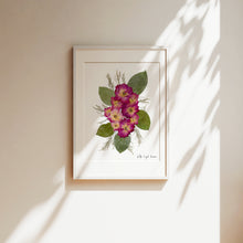 Load image into Gallery viewer, Pressed flower art, Botanical print, herbarium specimen dried flower art, pressed botanical art 8.5&quot; x 11&quot; RED ROSE