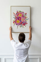 Load image into Gallery viewer, Pressed flower large botanical print - 16&quot; x 20&quot;  Nature&#39;s Mosaic - Pink Peony