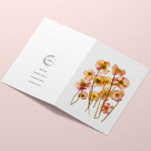 Load image into Gallery viewer, Poppy Flower - Pressed flower collection card