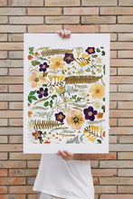 Load image into Gallery viewer, Pressed flower large botanical print - 16&quot; x 20&quot;  Nature&#39;s Mosaic - Fern Anemone