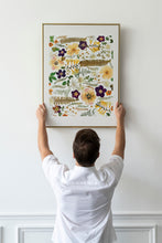 Load image into Gallery viewer, Pressed flower large botanical print - 16&quot; x 20&quot;  Nature&#39;s Mosaic - Fern Anemone