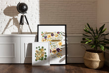 Load image into Gallery viewer, Pressed flower large botanical print - 16&quot; x 20&quot;  Nature&#39;s Mosaic - Fern Anemone