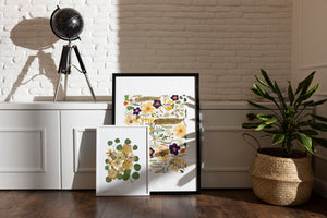 Pressed flower large botanical print - 16" x 20"  Nature's Mosaic - Fern Anemone