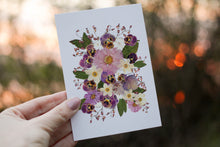 Load image into Gallery viewer, Purple Pansy - Pressed flower collection greeting card