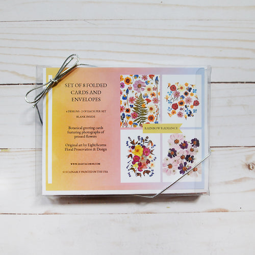 Rainbow Radience Greeting Card Set - 8 cards