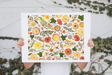 Load image into Gallery viewer, Pressed flower large botanical print - 16" x 20"  Nature's Mosaic - Golden Meadow