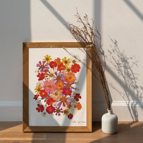Pressed flower art, Botanical print, herbarium specimen dried flower art, pressed botanical art 8.5