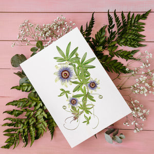 Passion Flower - Pressed flower collection card