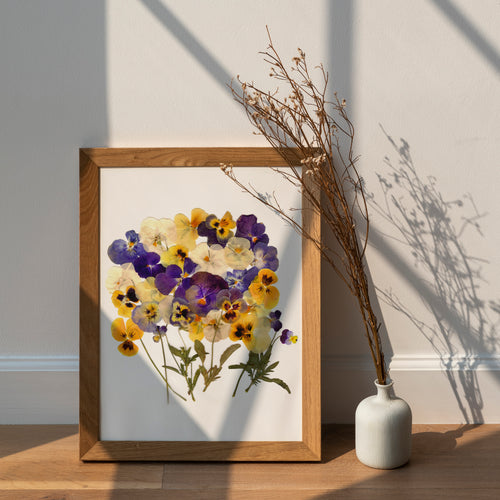 Pressed flower art, Botanical print, herbarium specimen dried flower art, pressed botanical art 8.5