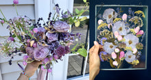 Load image into Gallery viewer, 8"x10" Metal Frame Custom Floral Preservation, Framed Pressed Flowers