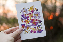 Load image into Gallery viewer, Purple Orchid - Pressed flower collection card