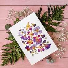 Load image into Gallery viewer, Purple Orchid - Pressed flower collection card