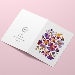 Purple Orchid - Pressed flower collection card