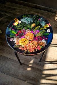 14" round resin side table/ tray Custom Floral Preservation