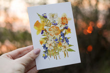 Load image into Gallery viewer, Yellow Spring Daffodils - Pressed flower collection card