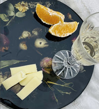 Load image into Gallery viewer, Custom Floral Charcuterie Board / Coffee Table Tray with Preserved Flowers