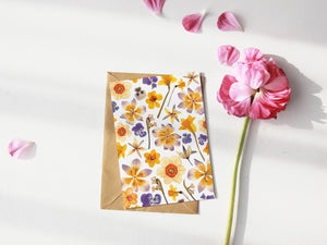 Tulips/Daffodils - Pressed flower collection card