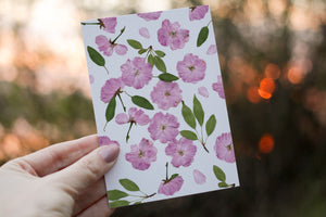 (Wholesale) Copy of Cherry Blossom  - Pressed flower collection card