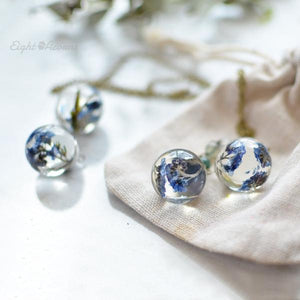 Forget me not large sphere necklace