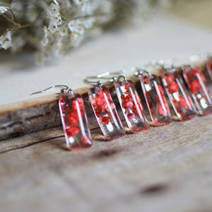 (Wholesale) Red flower earrings