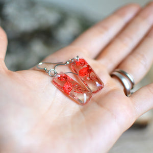 (Wholesale) Red flower earrings